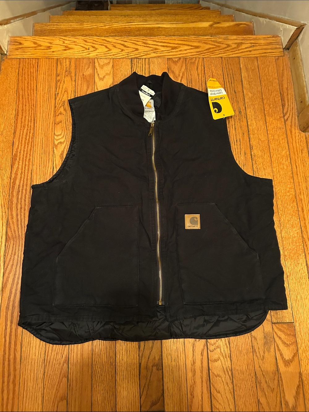 Carhartt Black Quilted Workwear Zip-Up Vest